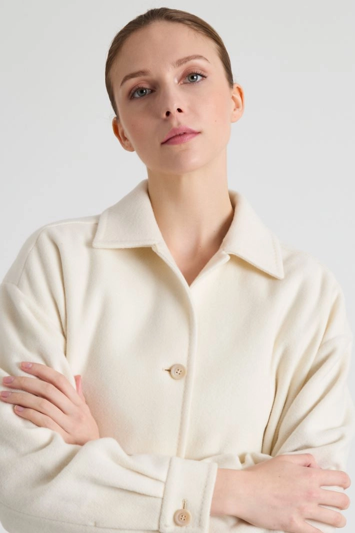 Alpaca and cashmere coat - CREAM