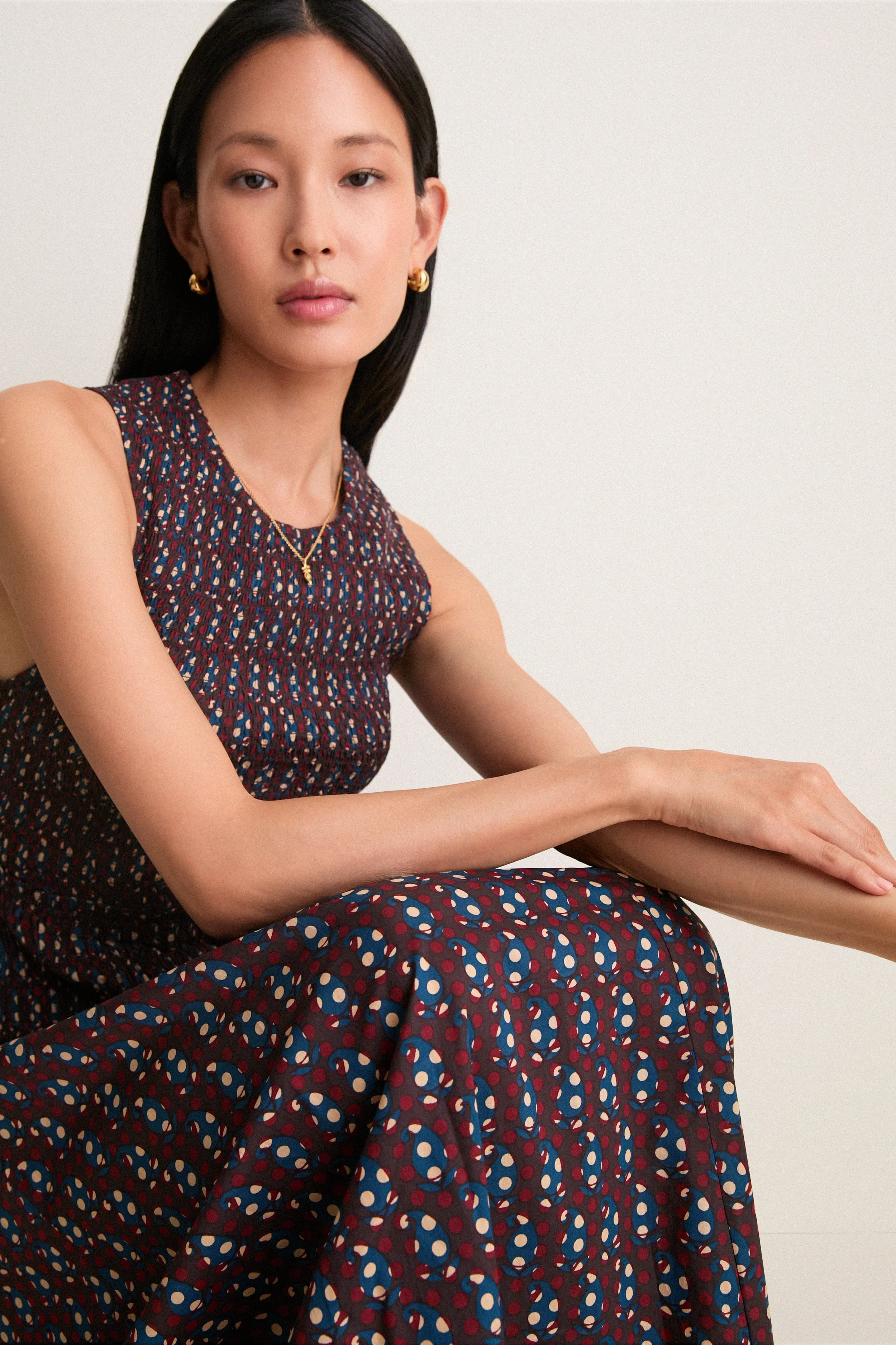 Block Print Polka Siempre Tank Maxi