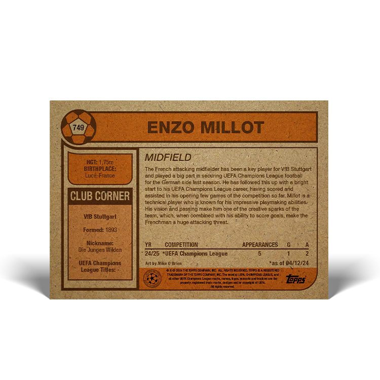 UCC Living Set Card 749 - Enzo Millot