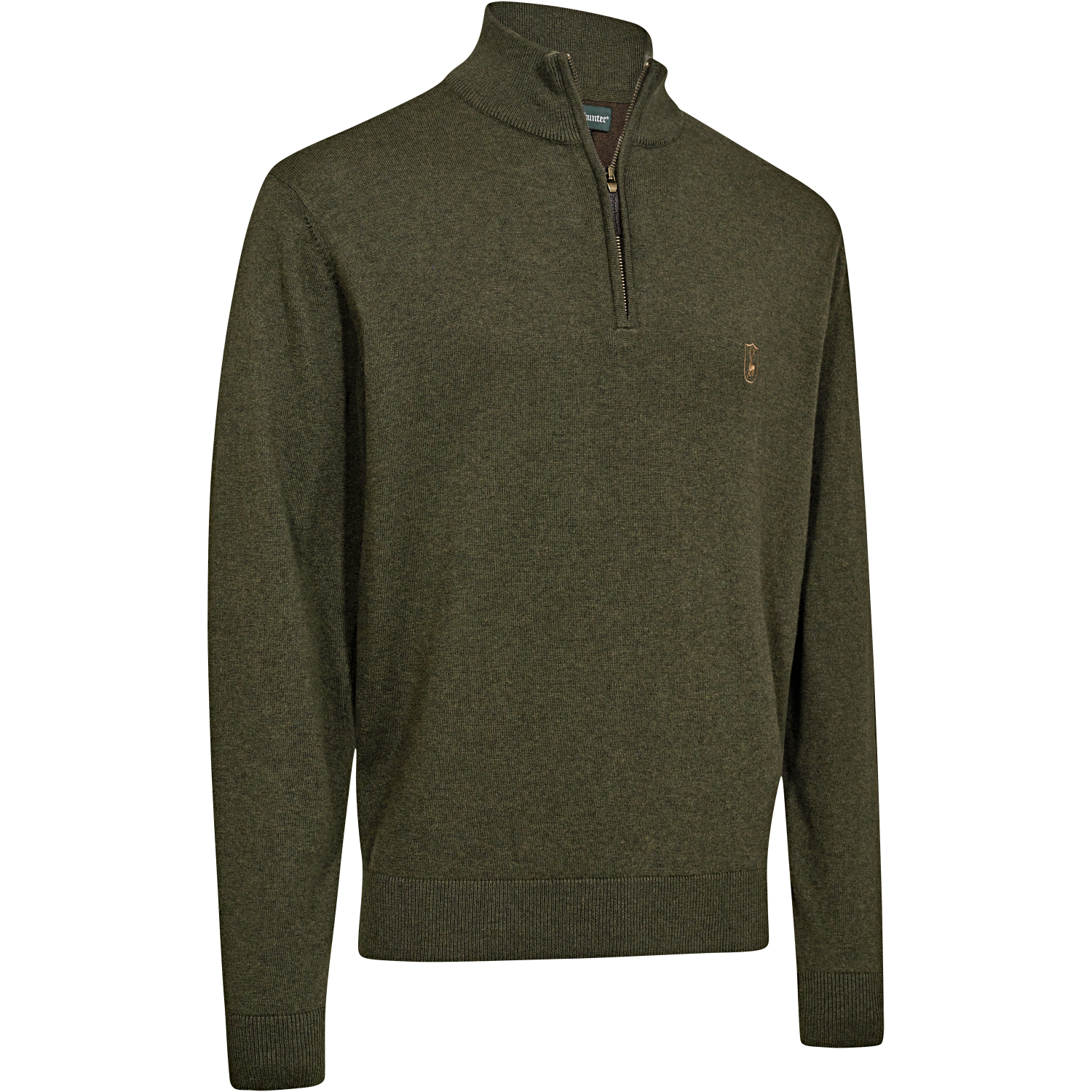 Harrington ½-Zip Knitted Jumper Men (Forest Ember Melange)