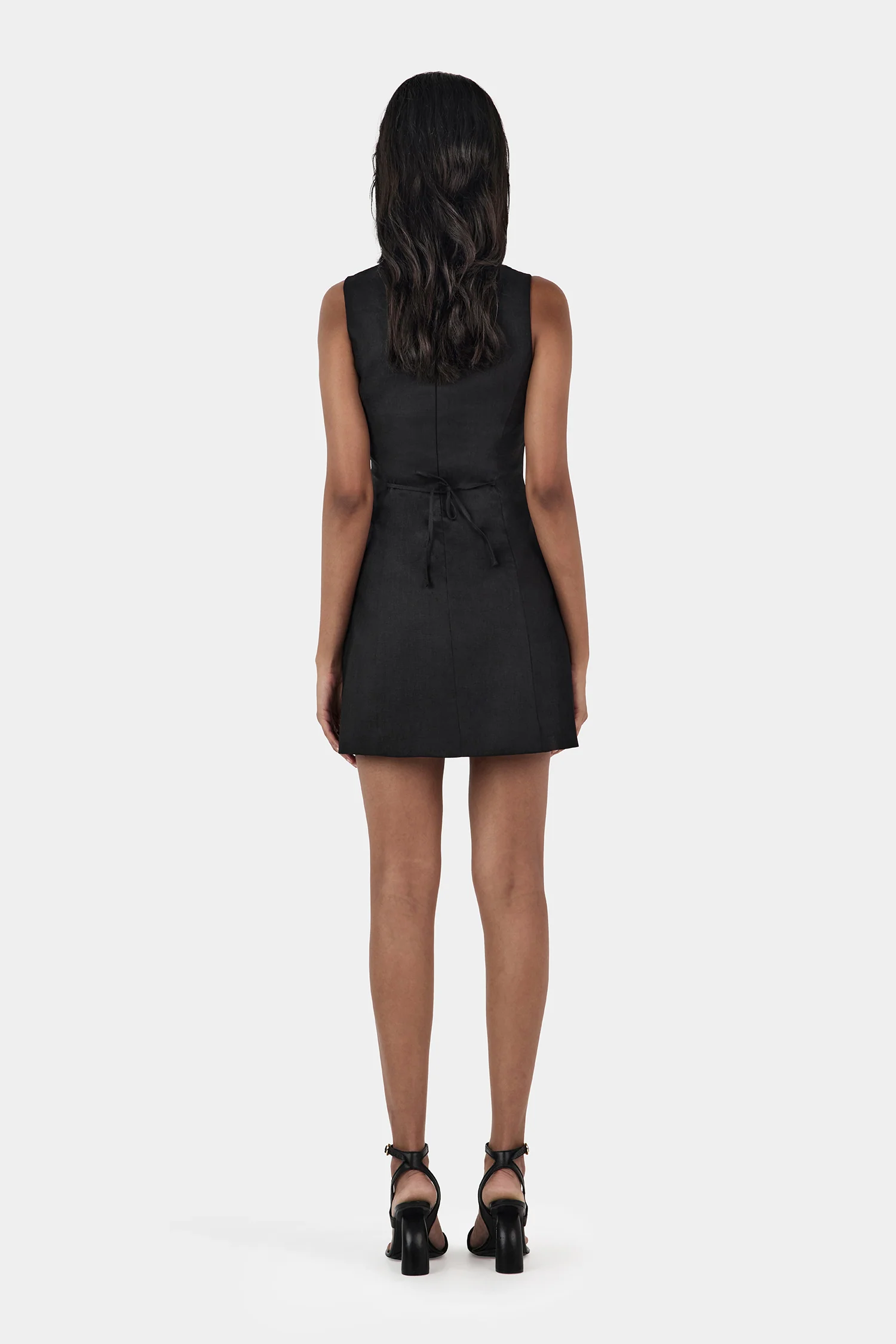 Bonython Linen Mini Dress Black