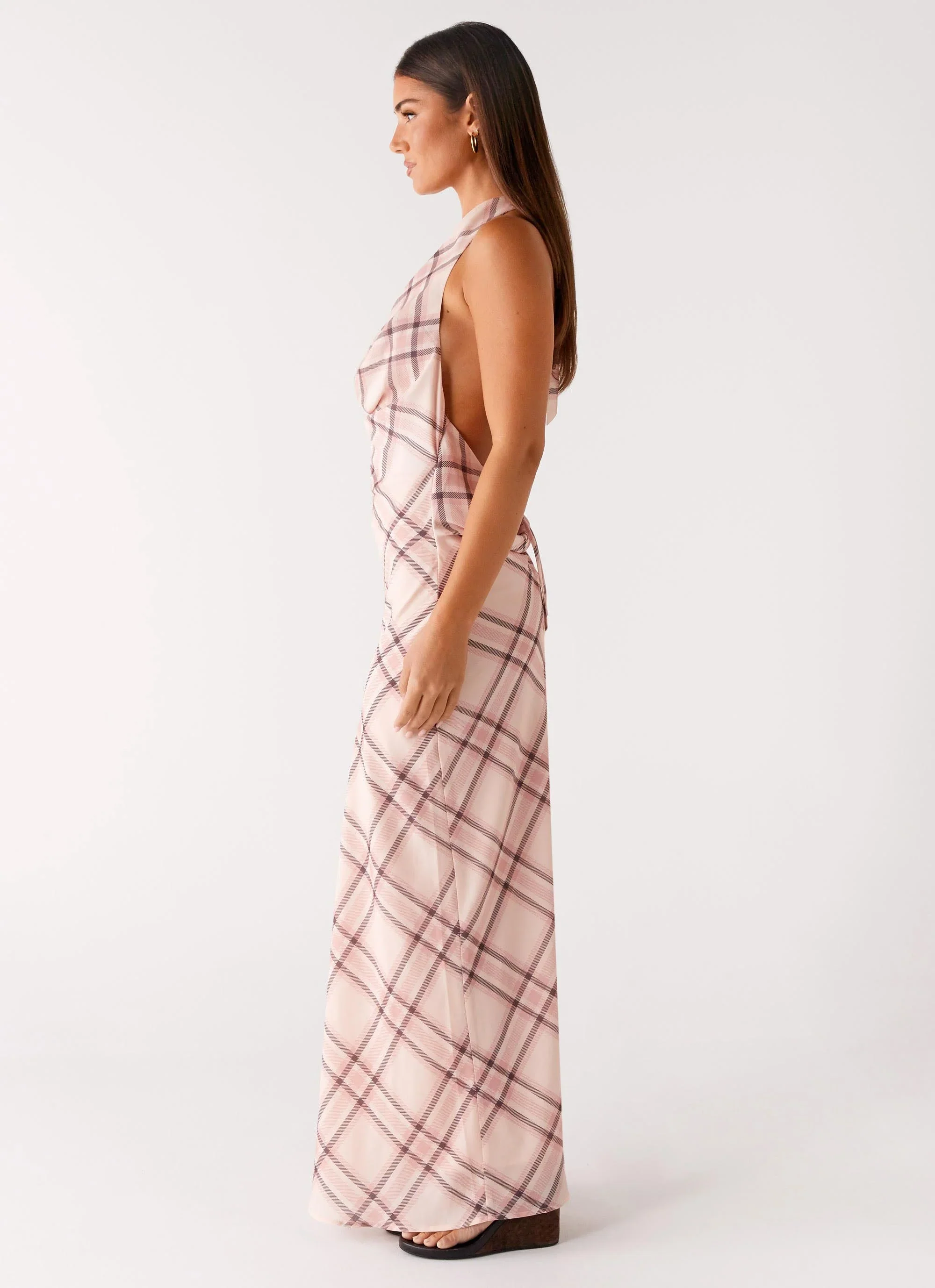 Muse Maxi Dress - Pink Check