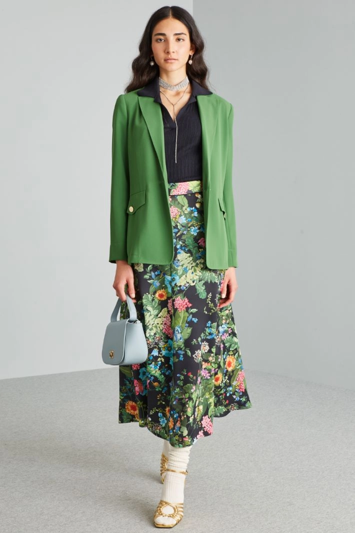 Floral skirt - BLACK GREEN