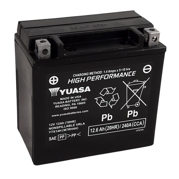 Batterie Yuasa YTX14H -Y- FERME TYPE ACIDE SANS ENTRETIENRef : YTX14H -Y-