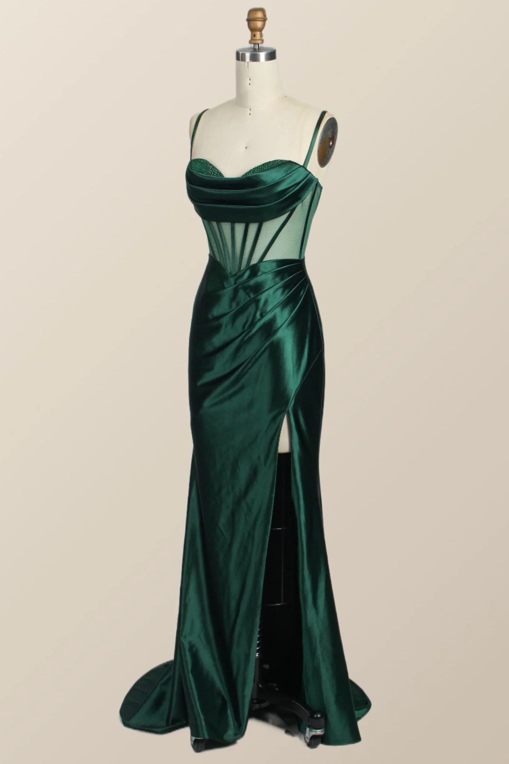 Black Mermaid Satin Long Formal Dress
