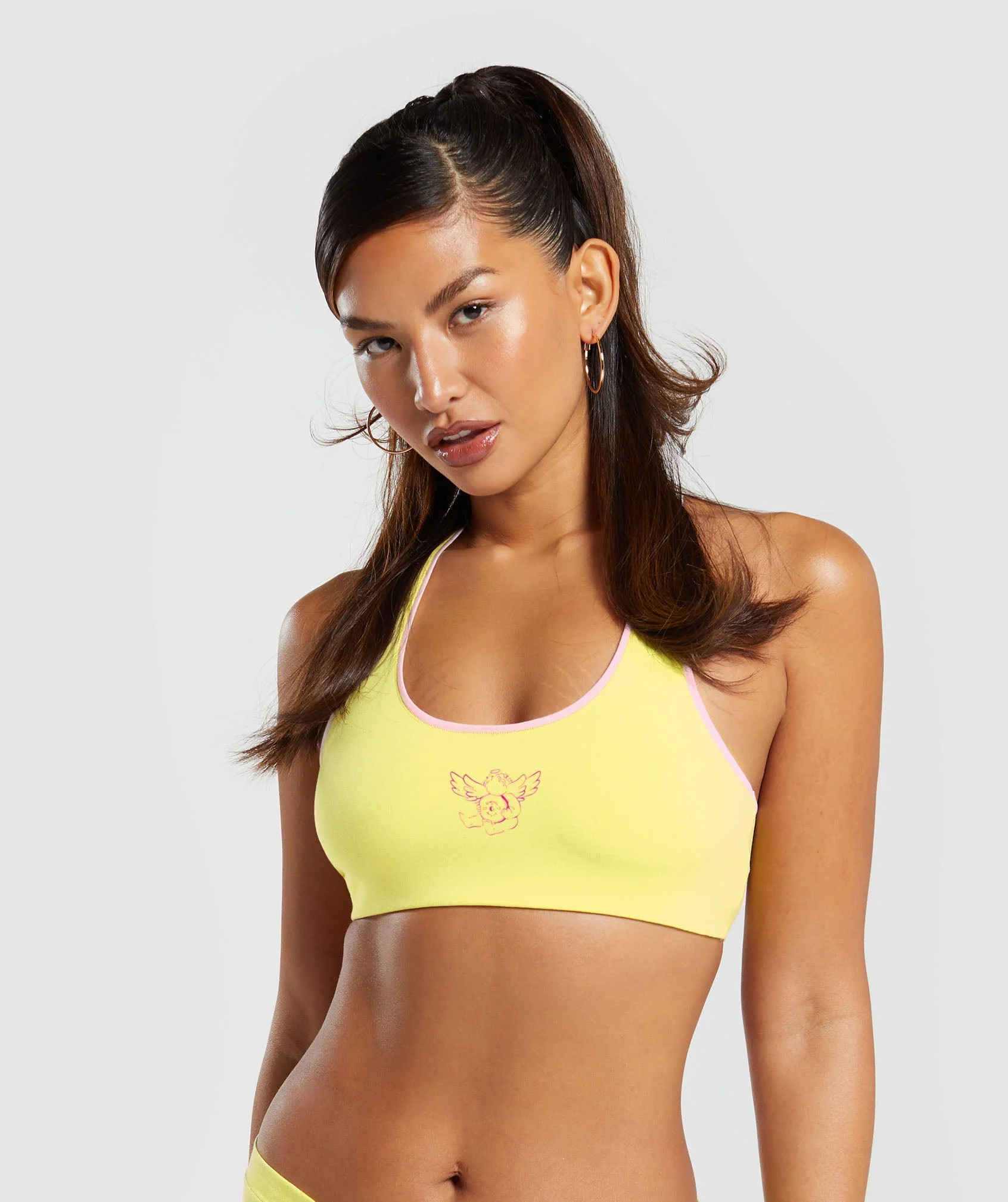 Cotton Graphic Bralette Lemon Yellow