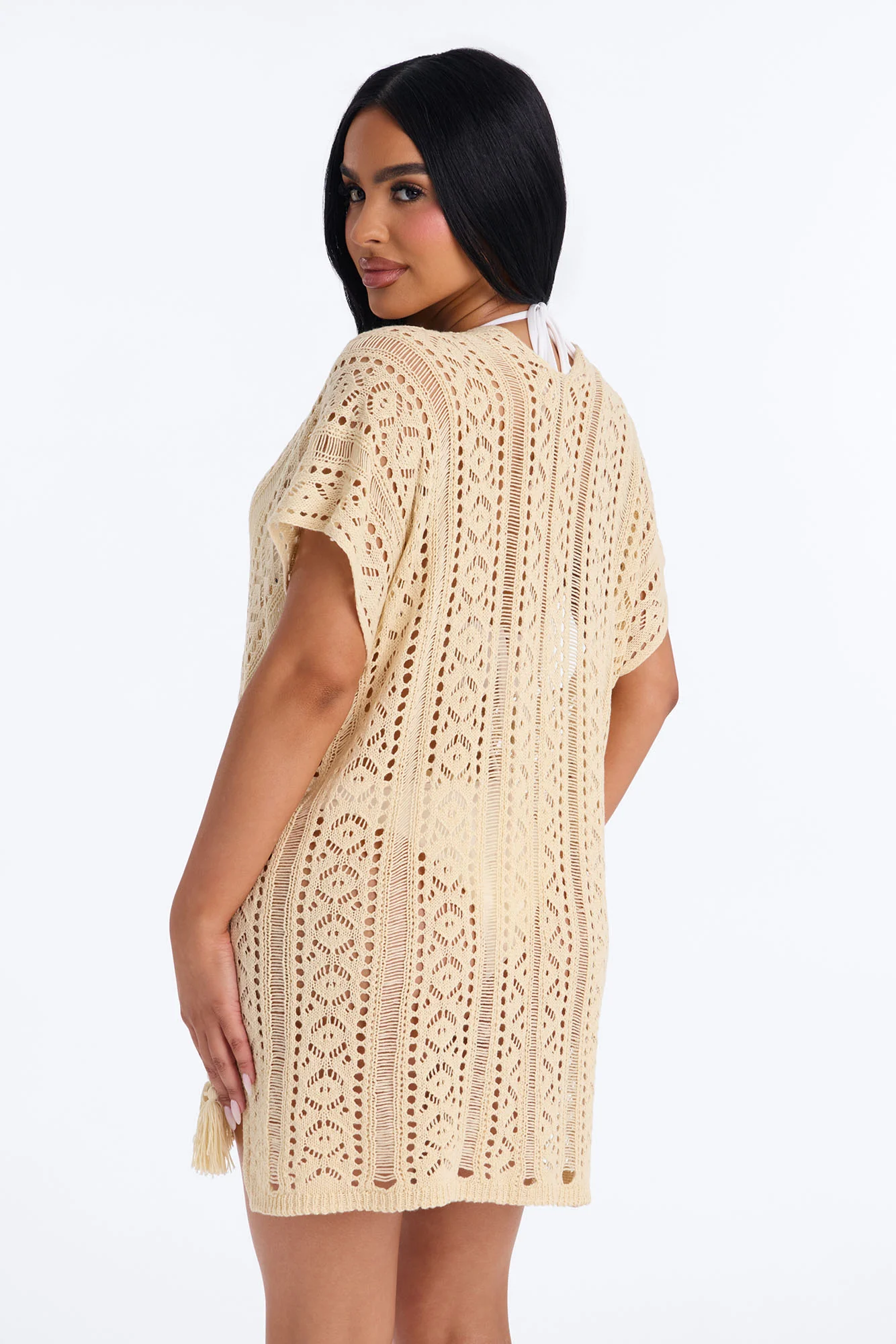 Iris Crochet Swim Cover Up - Off White