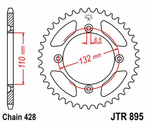 Couronne JT. acier standard 895 - 428Ref : JTC00197A / 1075178002