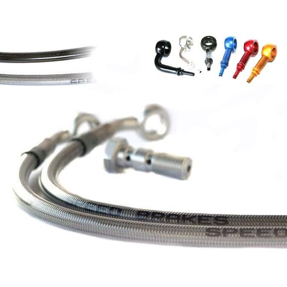 Tecnium Aviation SPEEDBRAKES stainless steel/titanium fitting brake hose kitKAWASAKI 600 NINJA ZX-6 R (ZX600GG) - 1998 - 1999Ref: Te05193A / 3008016