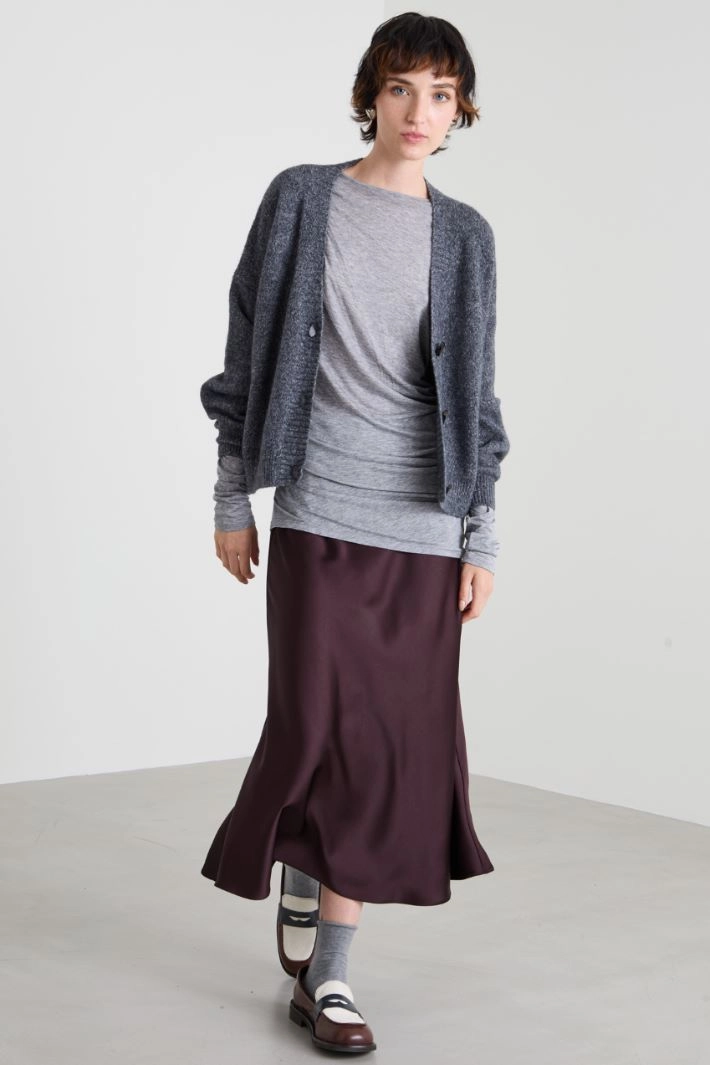 T-shirt with asymmetrical hem - GREY