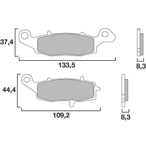 Plaquettes de freins Brembo modéle LA Sinter Métal Fritté AvantRef : 07KA19LA
