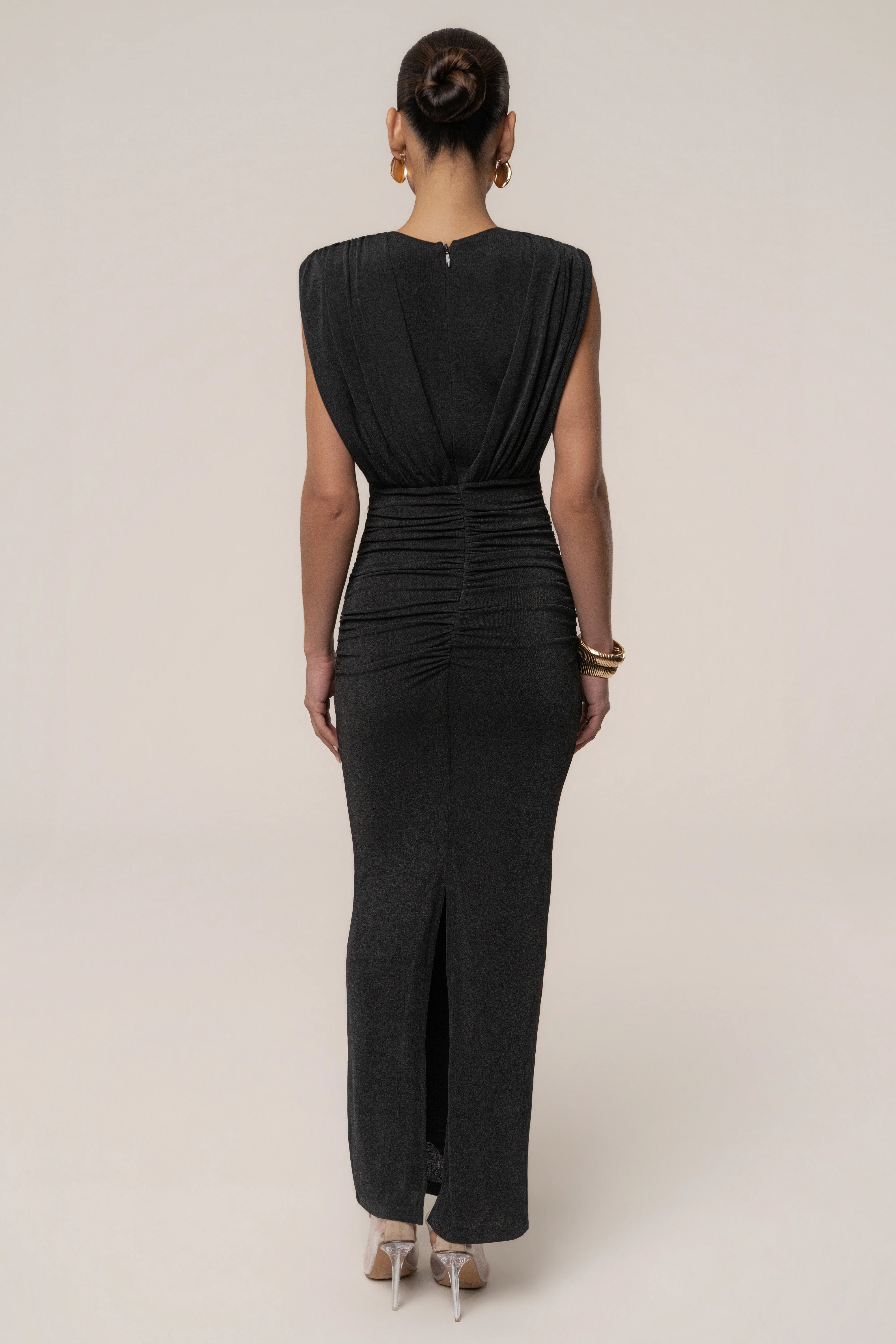 Black Palma Plunge Maxi Dress