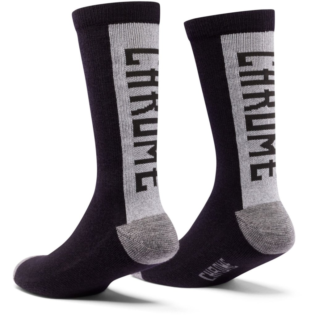 CHROME Merino Crew Socks - Black / Reflective