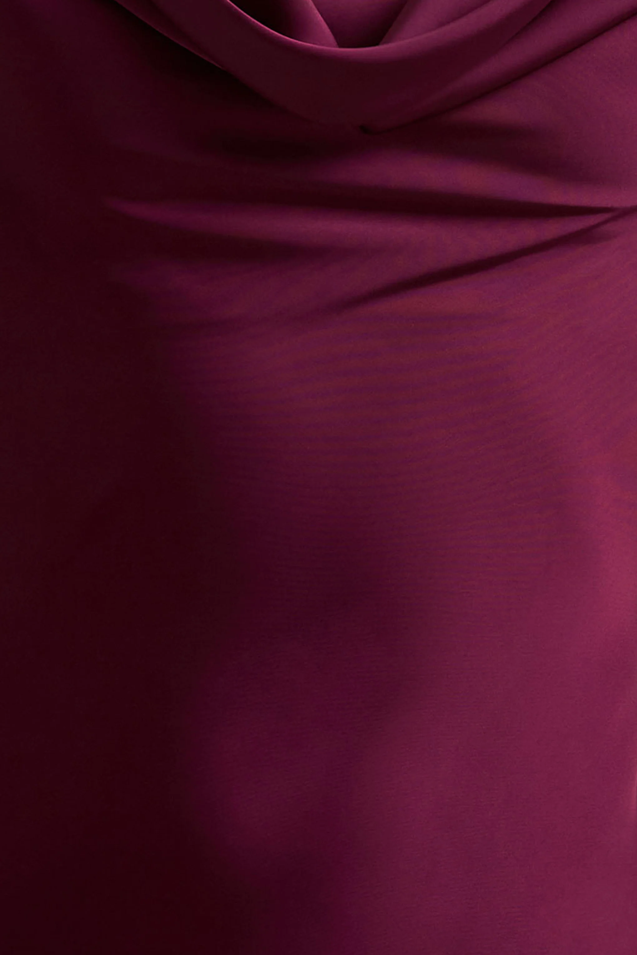 Alesso | Burgundy Satin Cowl-Neck Slip-Maxi Dress
