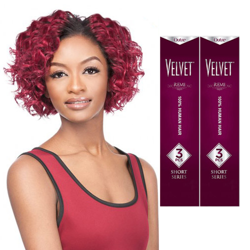 Outre Remy Human Hair Weave Velvet Glam Curl 3pcs