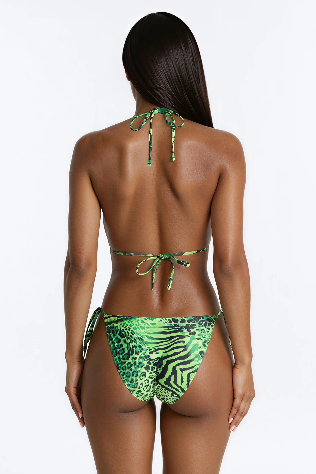 Josette 1 Piece Leopard Cut Out Swimsuit - Green/combo