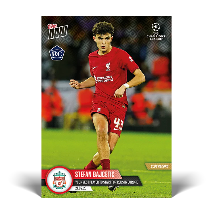 Topps UK - Club Record: Youngest player to start for Reds in Europe - UCL TOPPS NOW® Card #83