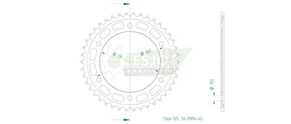Esjot crown 42 teethHONDA 600 CBR 600 RR - 2024 - 2025Ref: Esjo00115A / 12112998