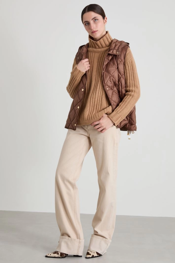 Wool and cashmere sweater - CAMEL