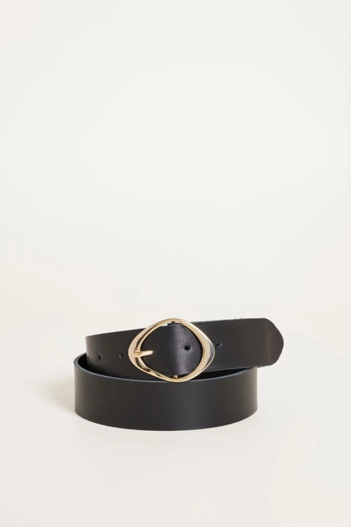 Leather belt - BLACK