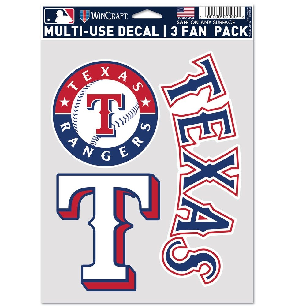 Texas Rangers Multi-Use MLB Decals Set (3 Pcs.)