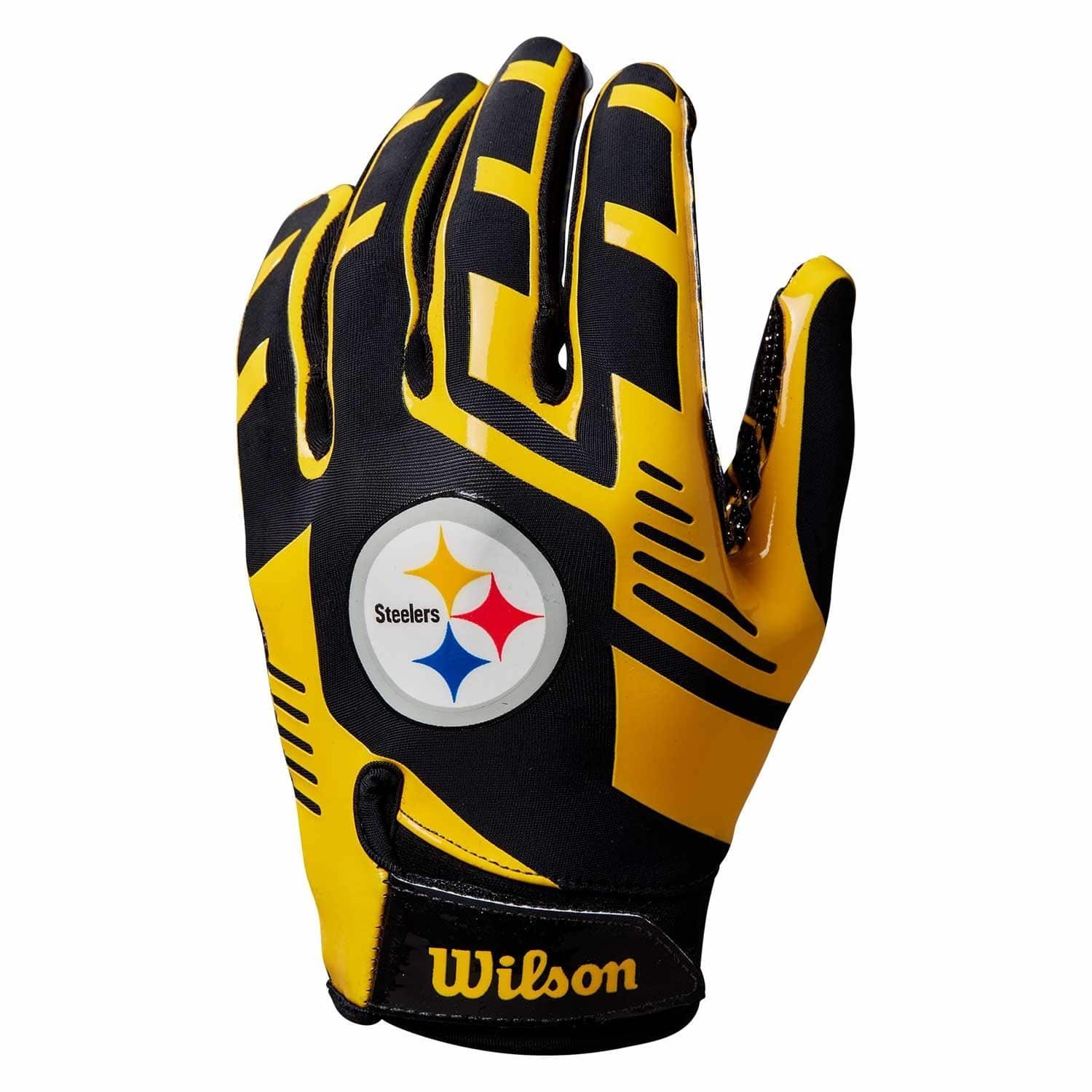 Pittsburgh Steelers Wilson Youth Stretch-Fit NFL Receivers Gloves (KIDS)