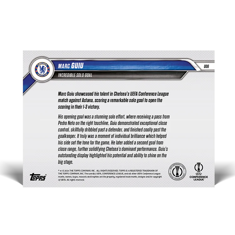 Marc Guiu - Incredible solo goal - 24/25 UECL Topps NOW® Card 6
