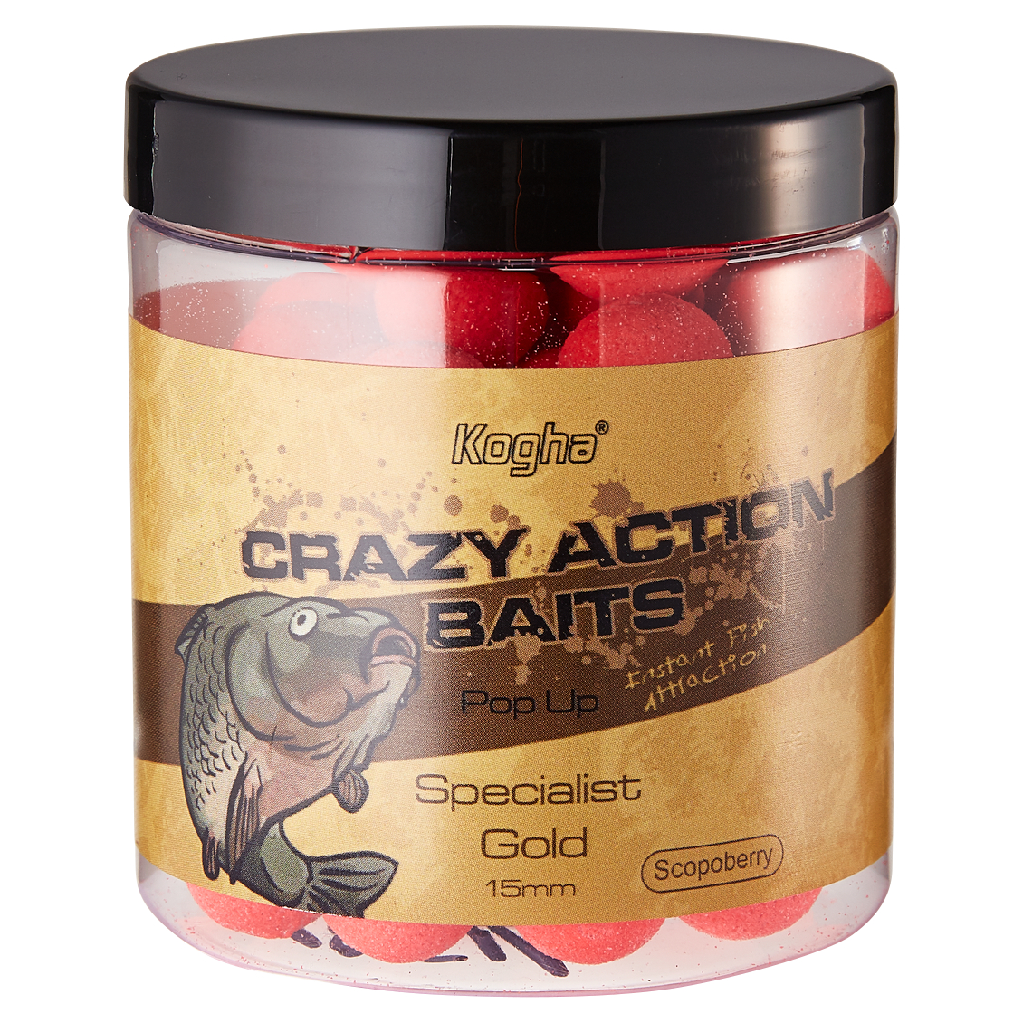 Kogha Pop Up Boilies Crazy Action Baits Specialist Gold (Scoberry)