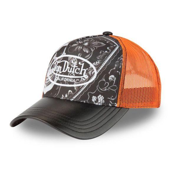 Von Dutch Sublimation Cap - Black / OrangeRef: VDH0370 / VD/1/CT/SUBL/01-TU