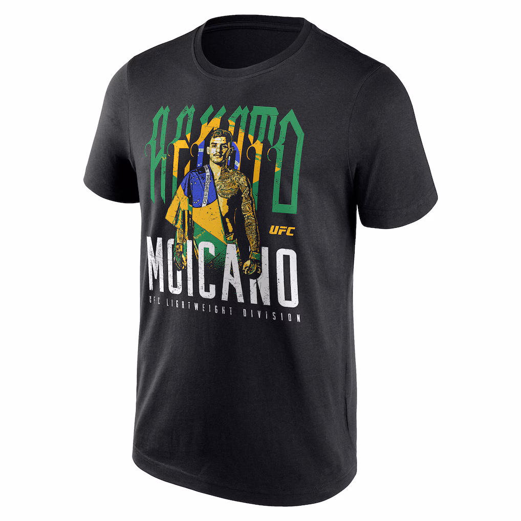UFC Renato Moicano Brazil Flag T-Shirt - Black - Mens