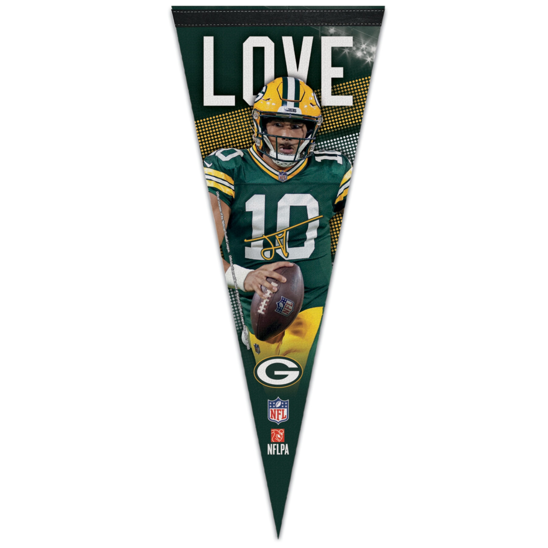 Jordan Love Green Bay Packers Player Premium WinCraft NFL Pennant
