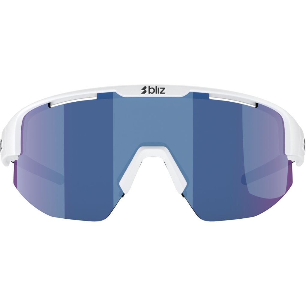 Bliz Matrix Small Glasses - Matt White - Smoke Blue Multi