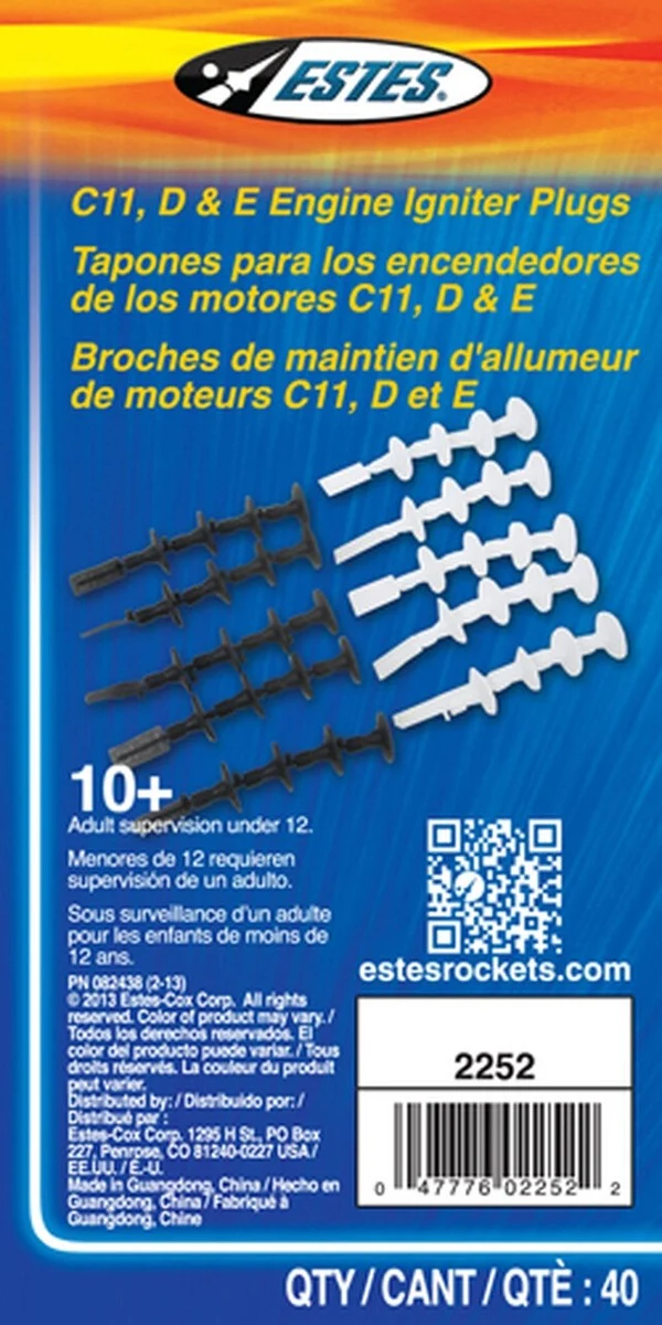 Estes Motor Plugs Black & White EST2252