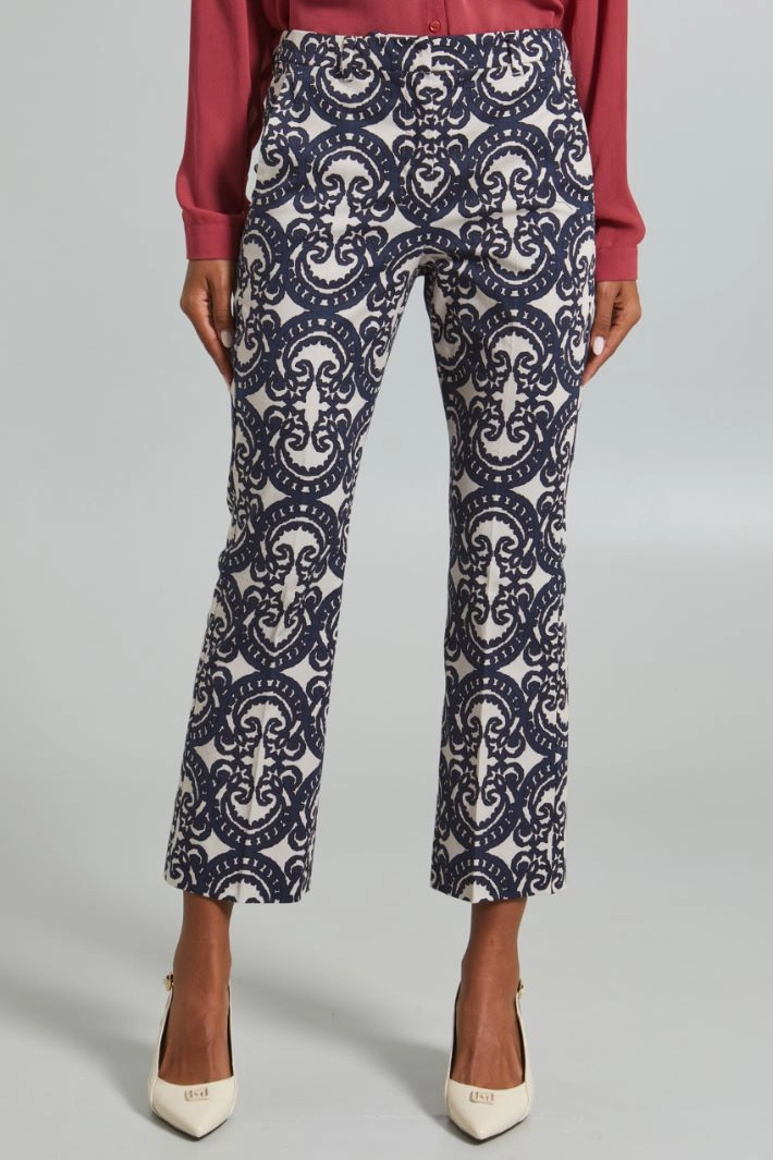 Straight trousers - BLUE WHITE