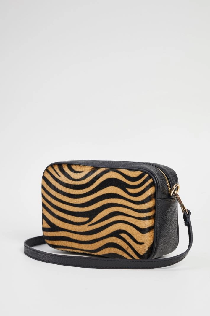 Animal print shoulder bag - BLACK BEIGE