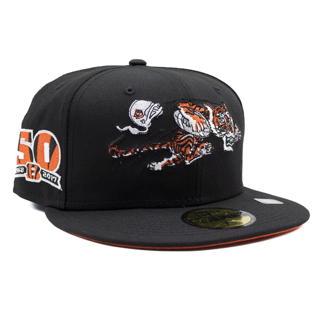 Cincinnati Bengals Throwback 50th Anniversary New Era 59FIFTY NFL Cap Black