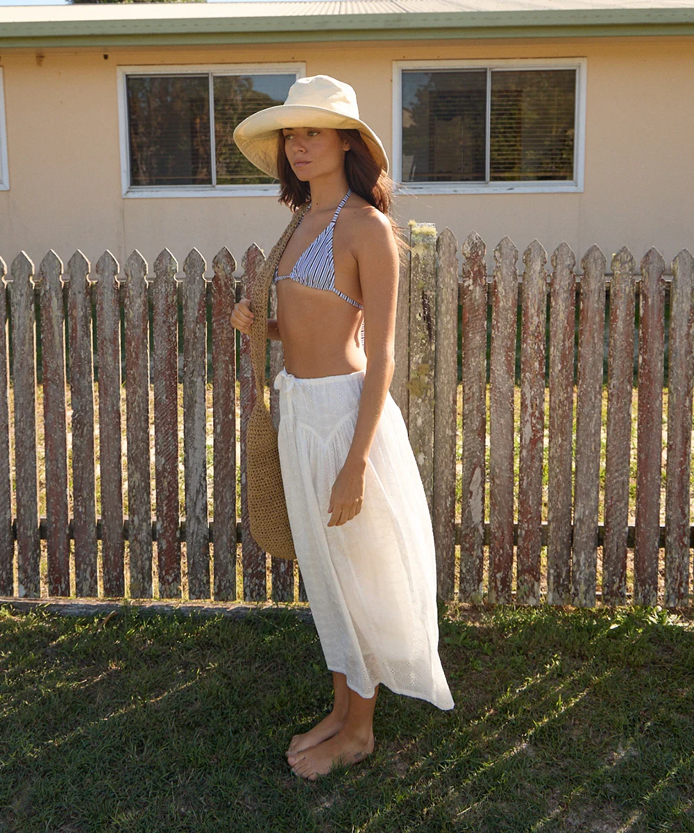 AFENDS Womens Marlow - Midi Skirt - White
