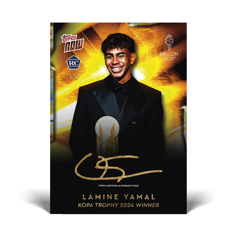 Lamine Yamal - 2024 Kopa Trophy Winner - LOOK OUT FOR ON CARD AUTO / RELICS - Ballon d’Or Topps NOW® Card 3