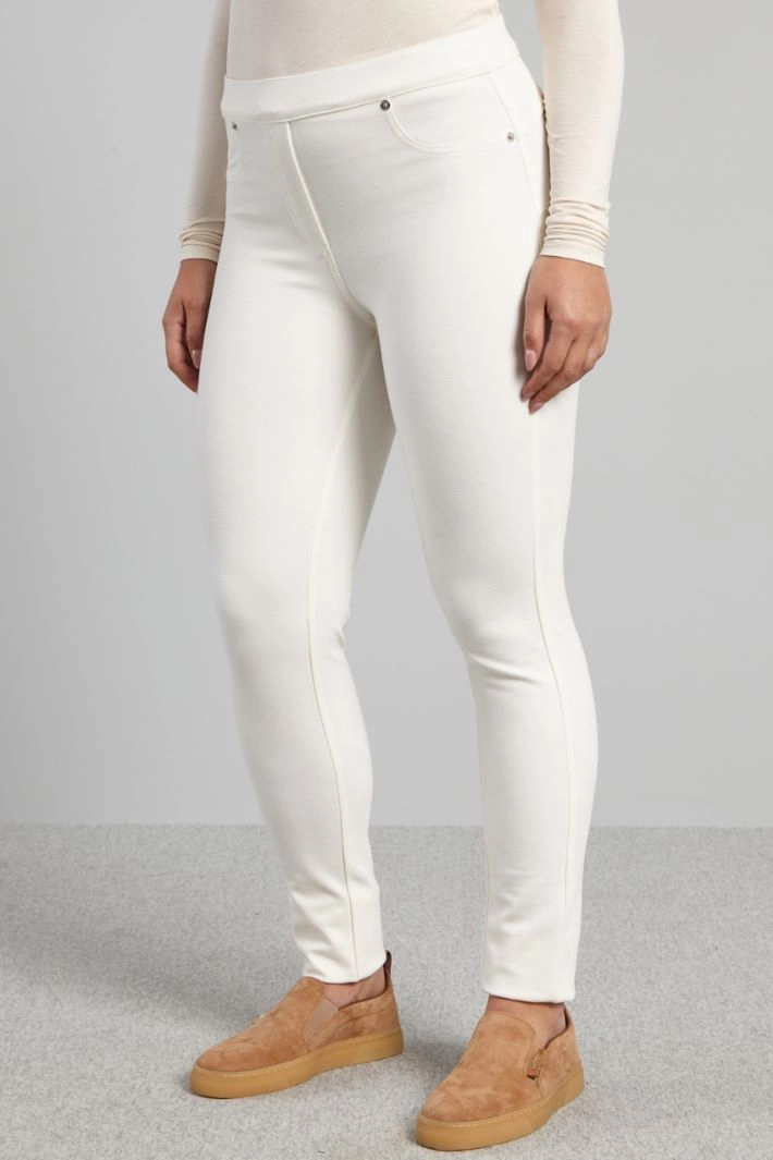 Twill jersey leggings - WHITE