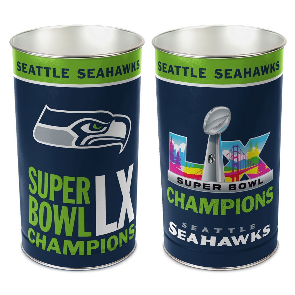 Seattle Seahawks Super Bowl LX Champions NFL Wastebasket