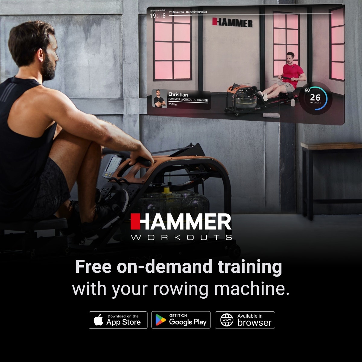 Water Rowing Machine Aquon Water Flow PRO