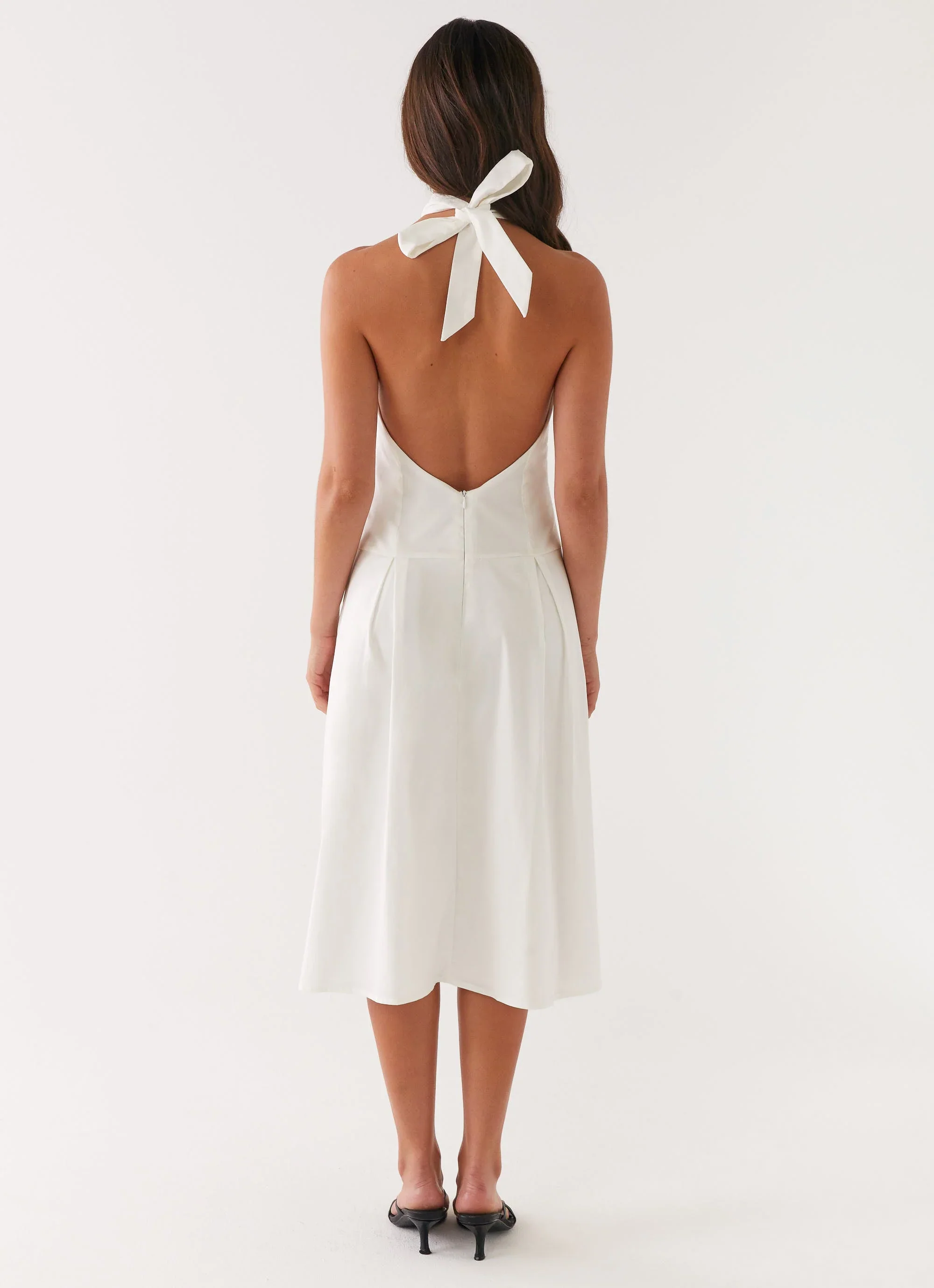 Calla Halter Midi Dress - White