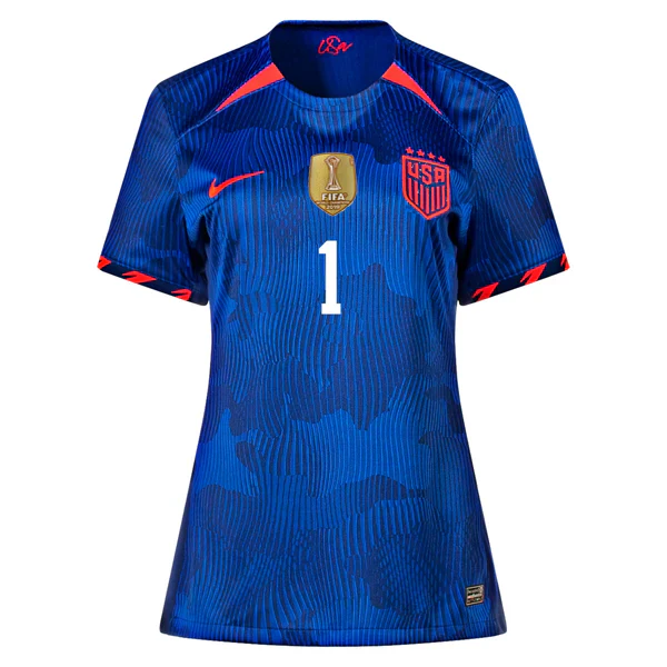 Womens United States Alyssa Naeher 4 Star Away Jersey 23/24 w/ 2019 World Cup Champion Patch (Hyper Royal/Loyal Blue)