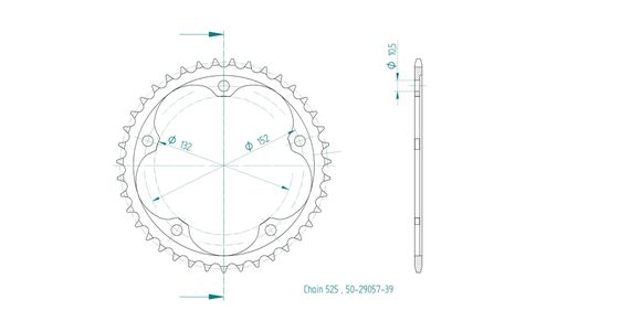 Couronne Esjot 39 dentsRef : ESJO00086A / 12113001