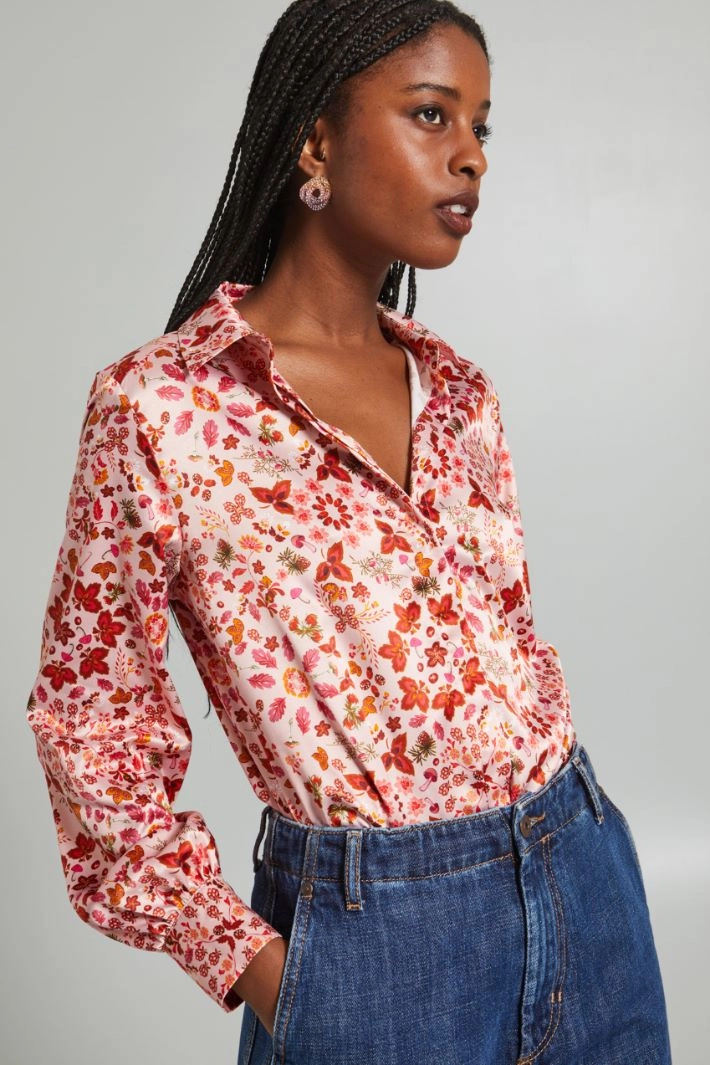 Fluid satin shirt - PINK