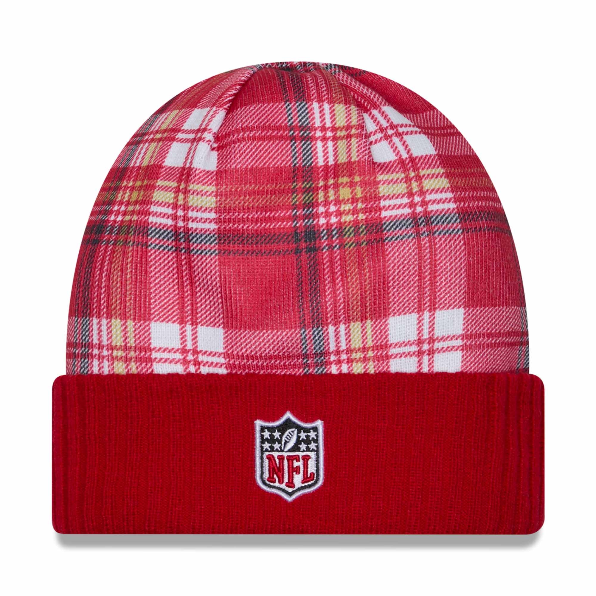 San Francisco 49ers 2024 NFL Sideline Statement New Era Knit Hat Red