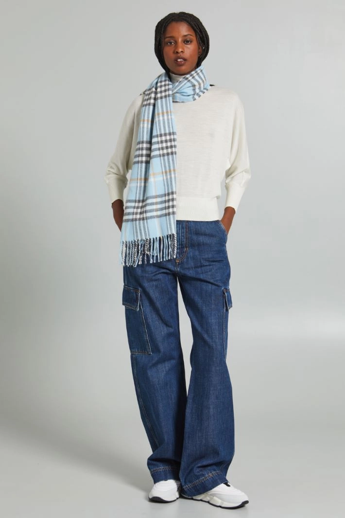 Jeans with pockets along the legs - DENIM BLUE