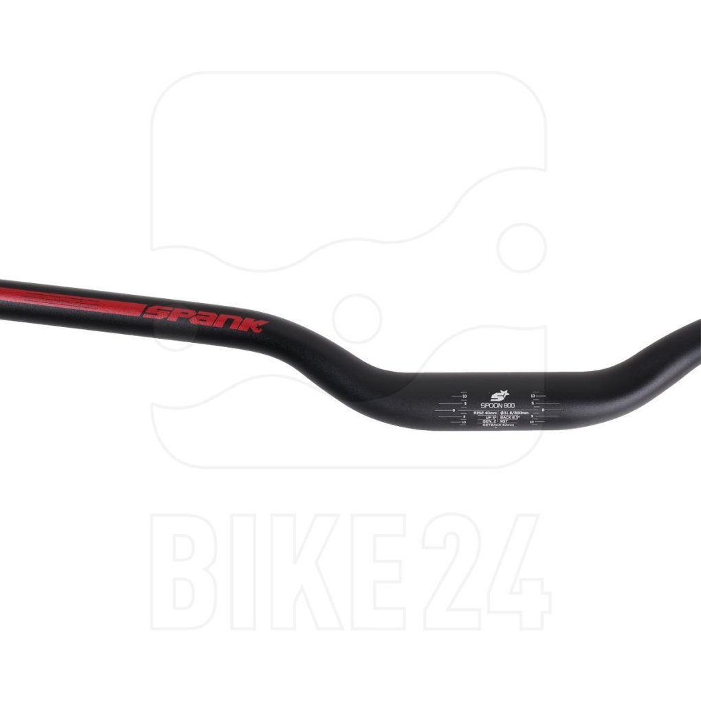 Spank Spoon 800 MTB Handlebar - shotpeen black/red