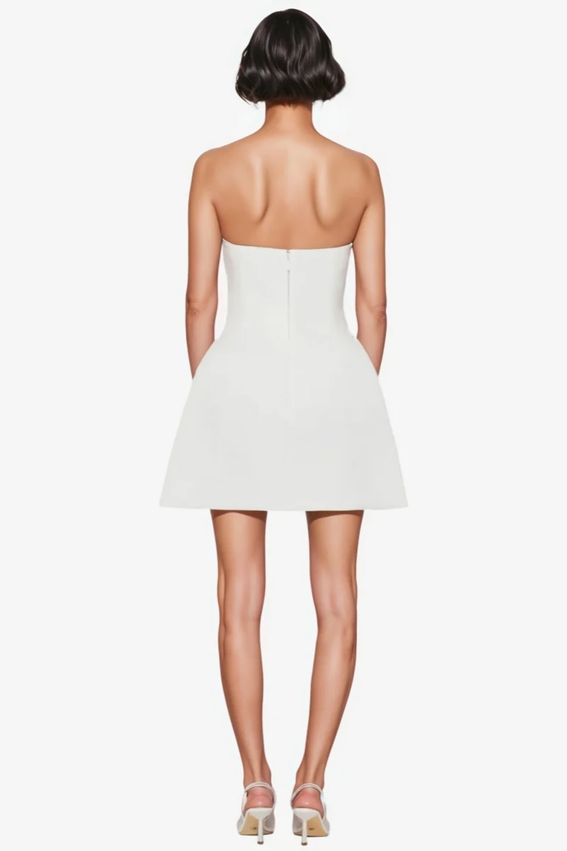 Raldrek White Floral Bustier Mini Dress