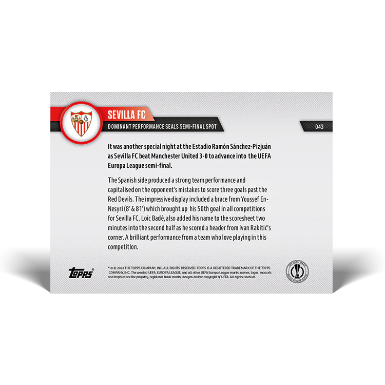 Topps UK - Dominant performance seals semi-final spot - EL TOPPS NOW® Card #43